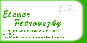 elemer petrovszky business card